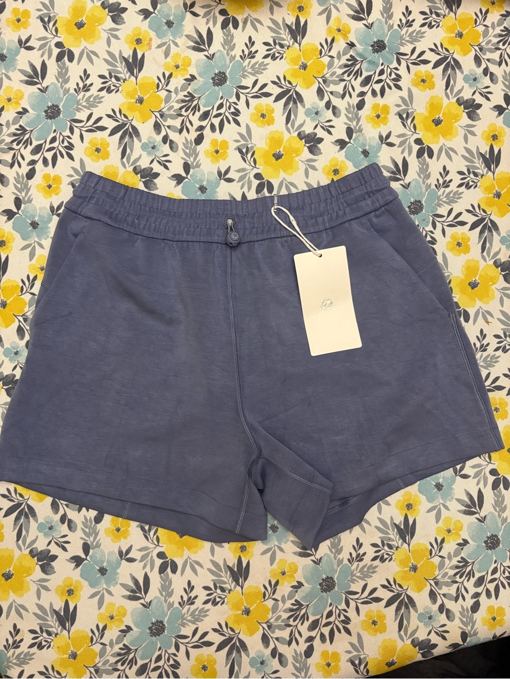 Women's Athletic Drawstring Shorts in Dusty Blue